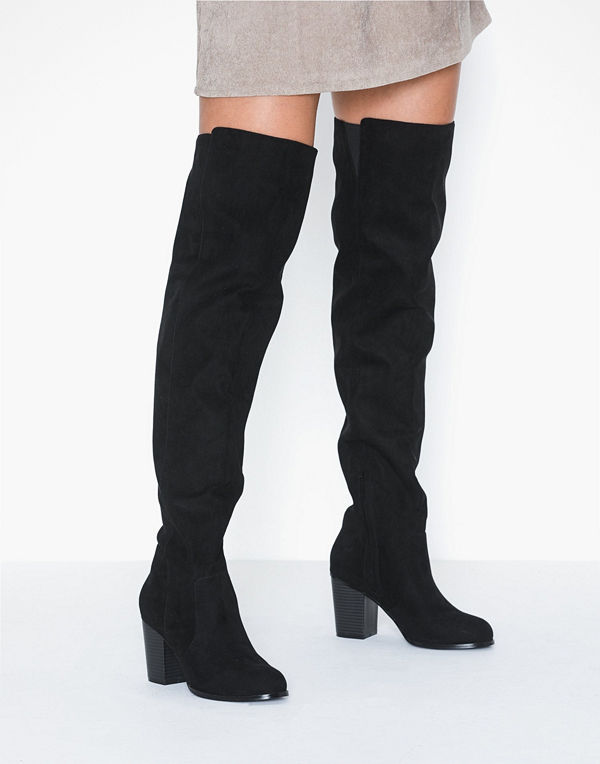 NLY Shoes Thigh High Wood Heel