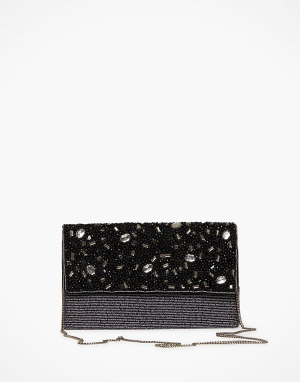 Glamorous mönstrad kuvertväska Black Shimmering Wristlet