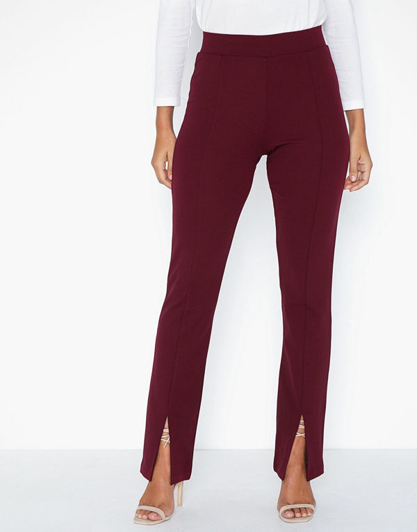 NLY Trend vinröda byxor Front Slit Pants