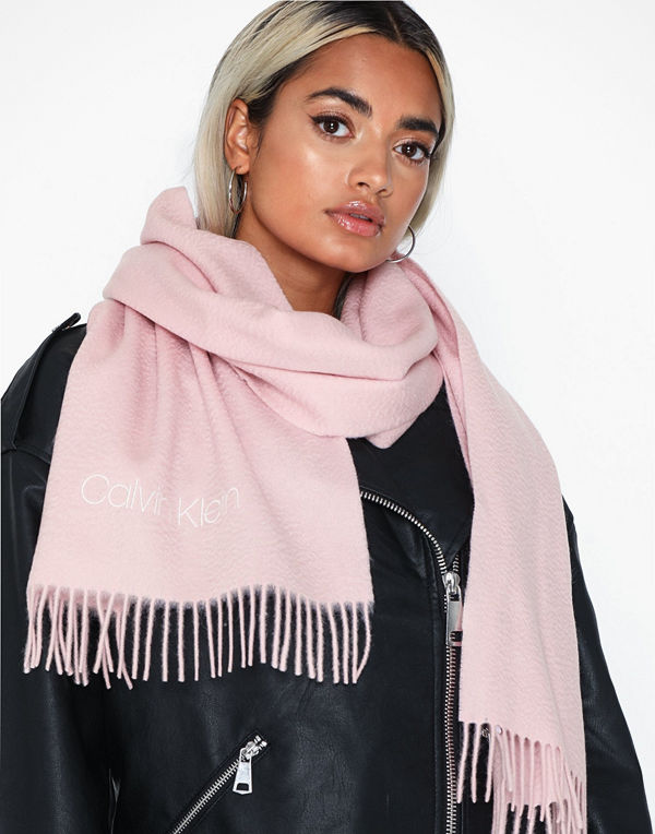 Calvin Klein Classic Wool Scarf W Rosa