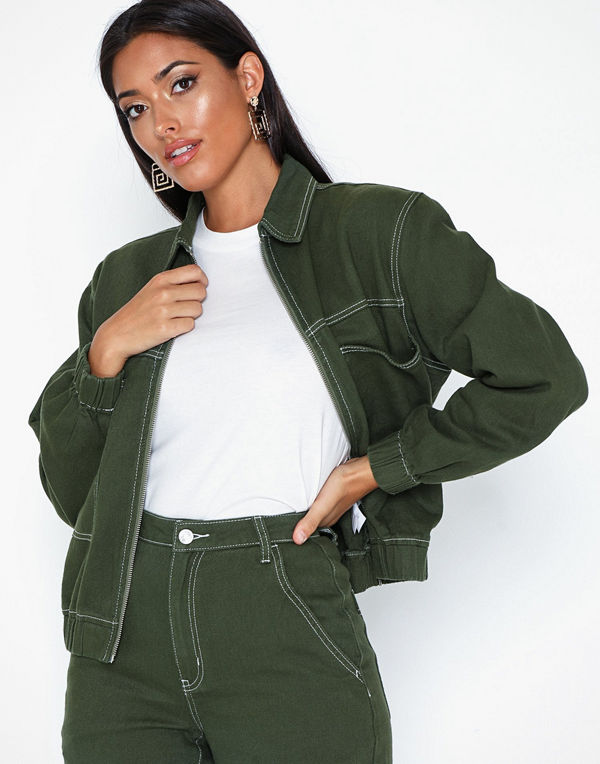 Missguided Zip Through Denim Jacket Co Ord