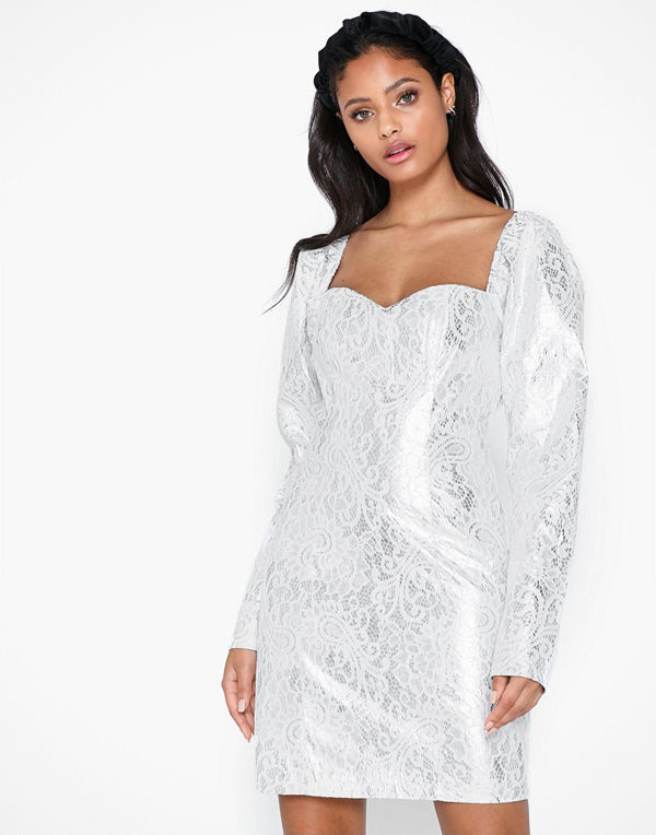 Rare London Statement Sleeve Metallic Foil Dress