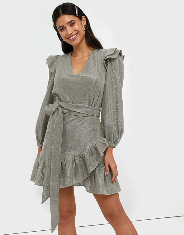 Adoore Belted Ruffle Dress