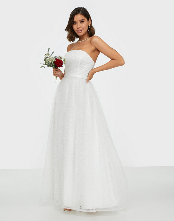 Maya Textured Bandeau Bridal Maxi Dress