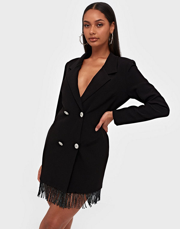 Rare London Fringe Detail Blazer Dress