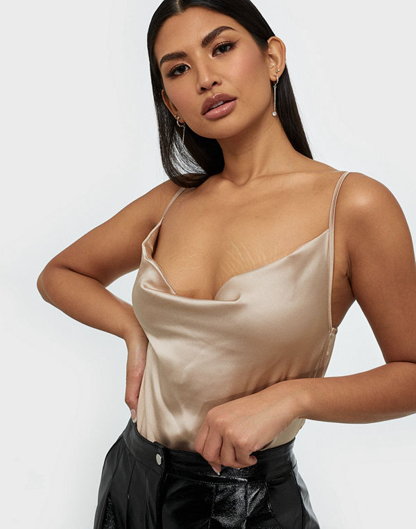 Parisian Satin Cowl Neck Cami Top