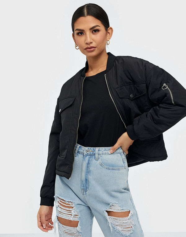 Jacqueline de Yong svart bomberjacka Jdypi Padded Bomber Jacket Denim Ot