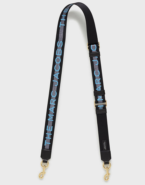 The Marc Jacobs svart axelväska med tryck Marc Jacobs Thin Webbing Strap