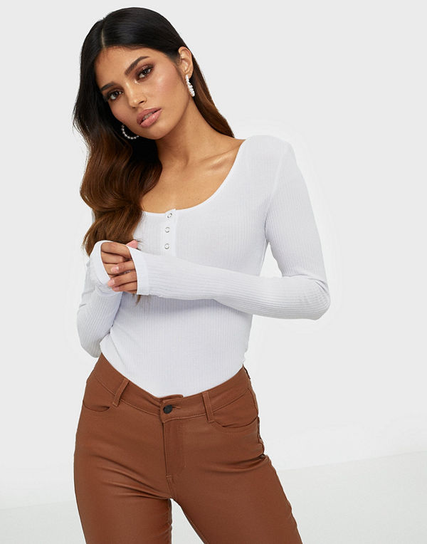 Pieces Pckitte Ls Top Noos Bc - Vit