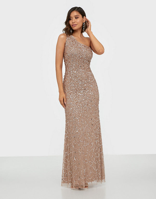 Maya All Over Sequin One Shoulder Maxi Dress
