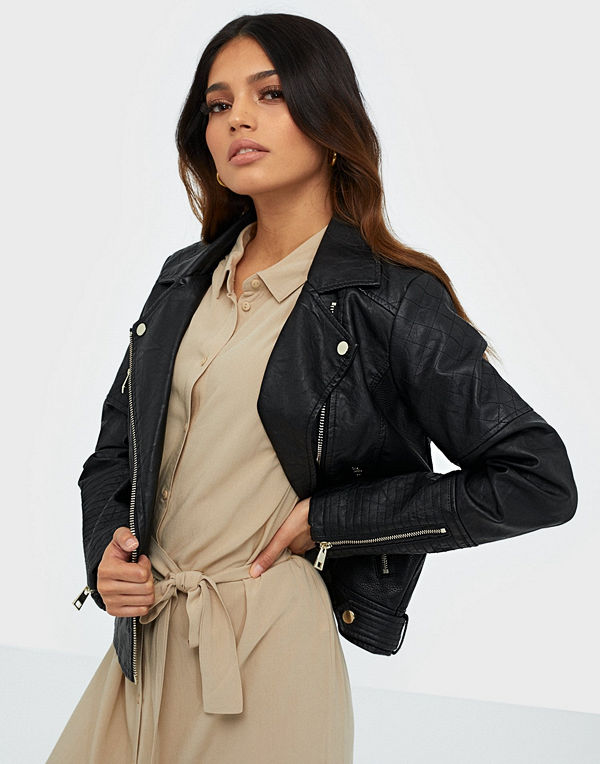 River Island Quilted PU Biker