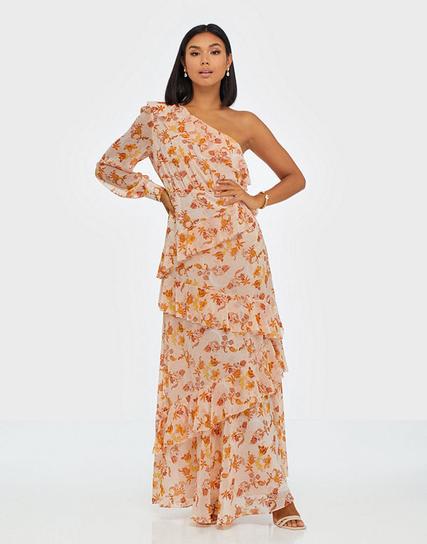 True Decadence One Sleeve Maxi Flower Dress