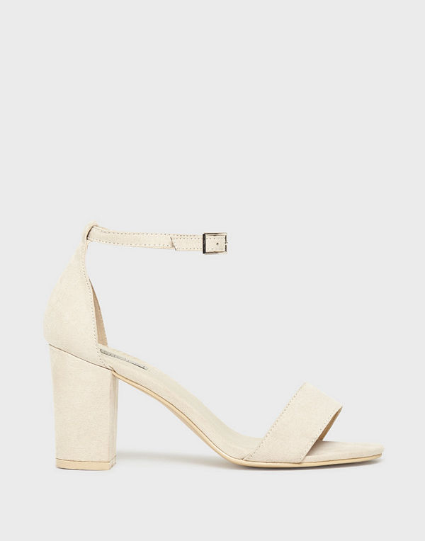 NLY Shoes Block Mid Heel Sandal Beige