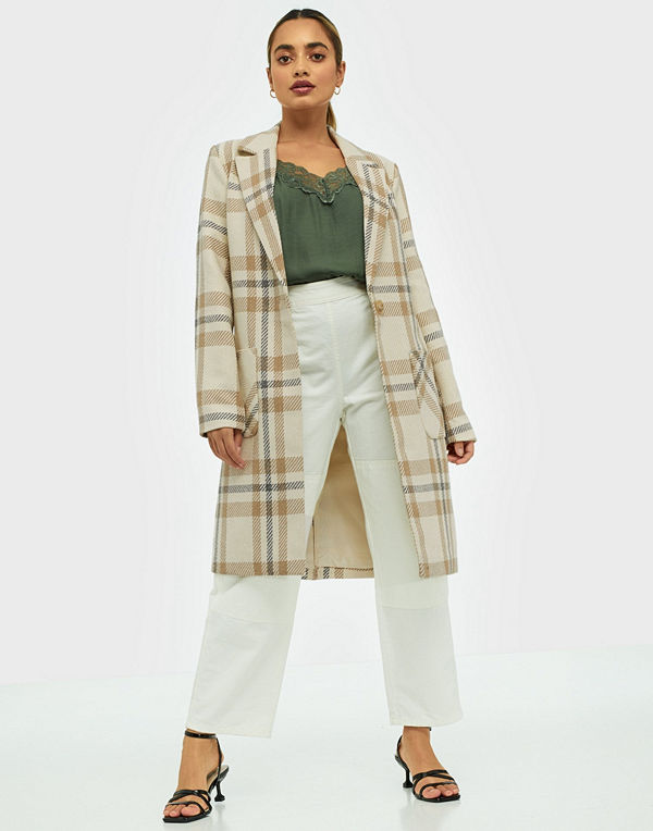 Only Onlannalina Check Wool Coat Otw
