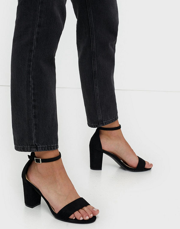 NLY Shoes Block Mid Heel Sandal Svart