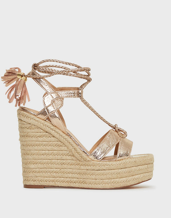 River Island Trap Stappy Tie Up Wedge