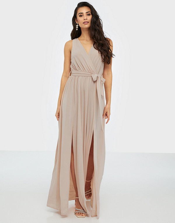 Ax Paris V Neck Side Split Maxi Dress