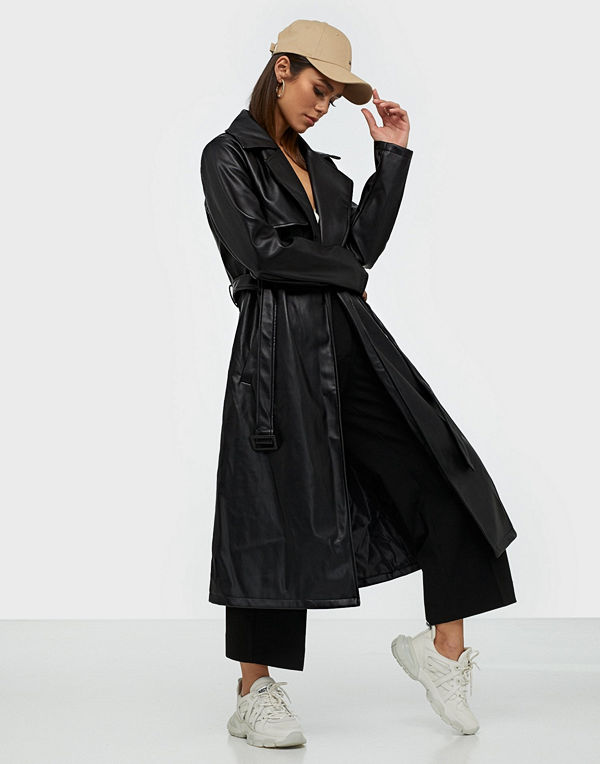 Missguided PU Trench Coat