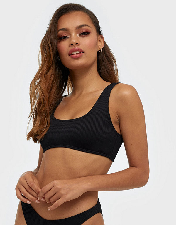 Missguided Rib Scoop Neck Bikini Top