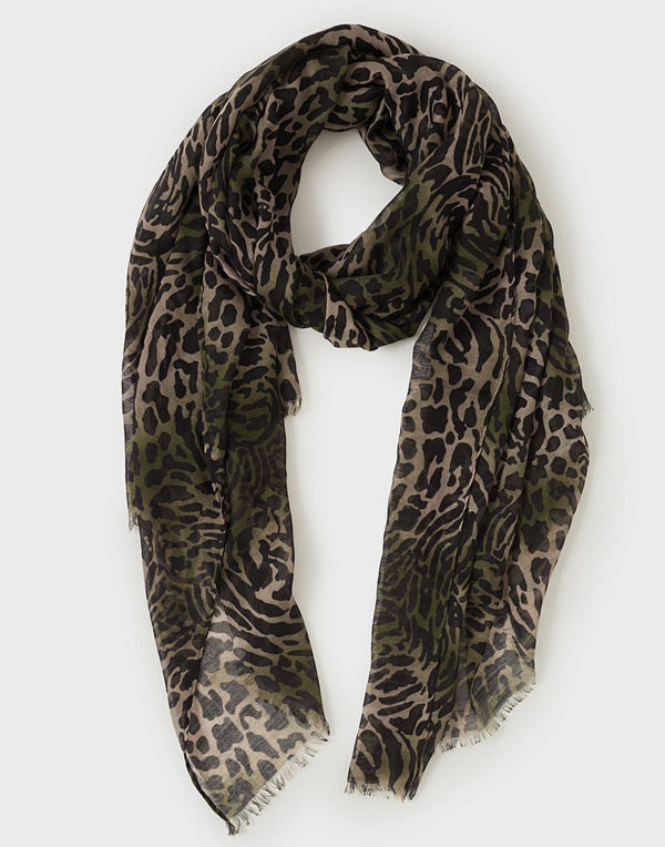 Only Onlwild Life Camo Weaved Scarf