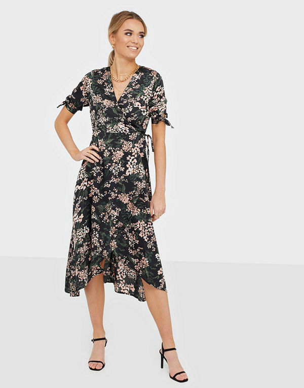 Ax Paris Wrap Flower Midi Dress