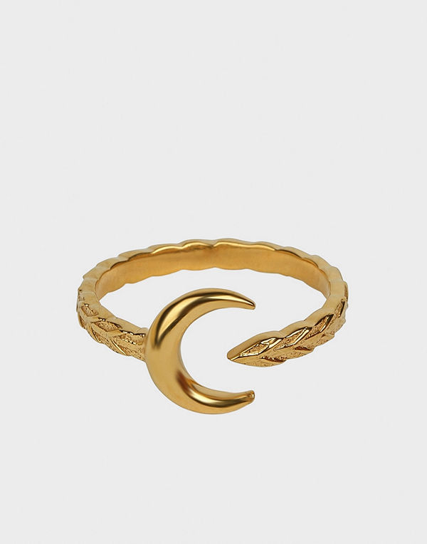 Syster P svart smycke Beaches Narrow Moon Ring