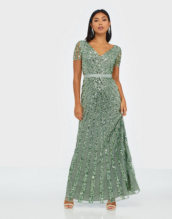 Maya Embellished Short Sleeve Maxi Dress