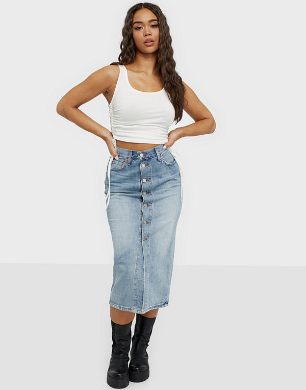 Levi's Button Front Midi Skirt Blue C