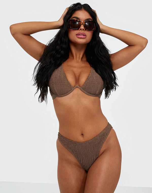 Missguided Crinkle Boomerang Bikini Bottom