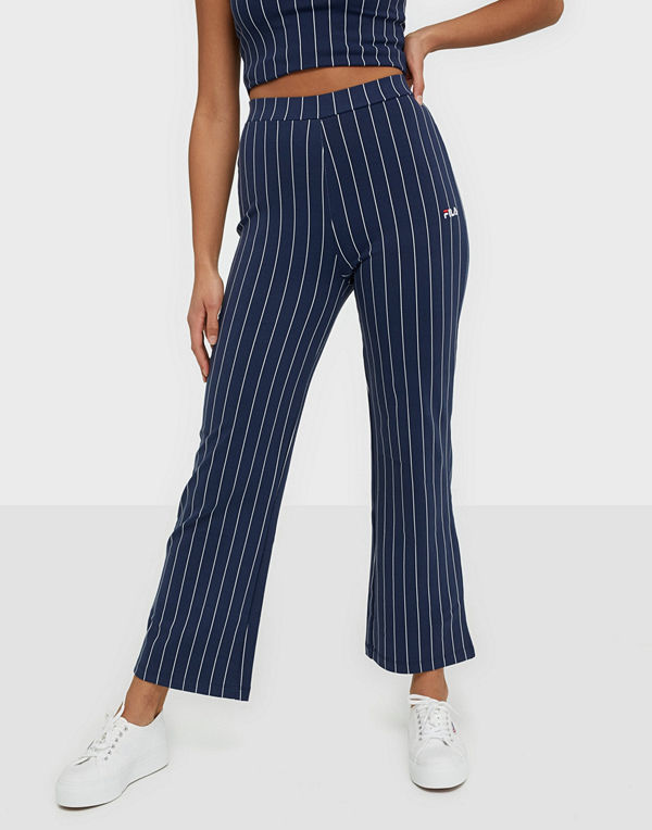 Fila marinblå randiga byxor SANNE cropped pants