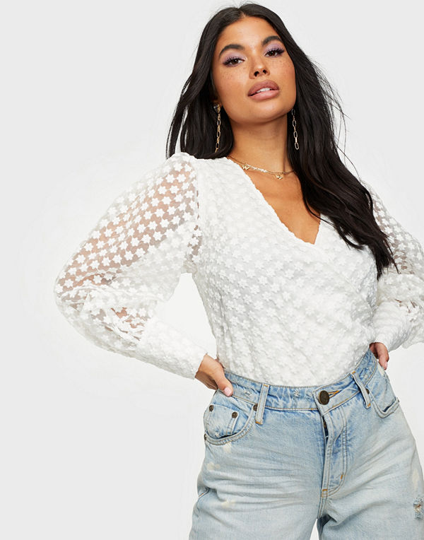 Neo Noir Drina Organza Flower Blouse