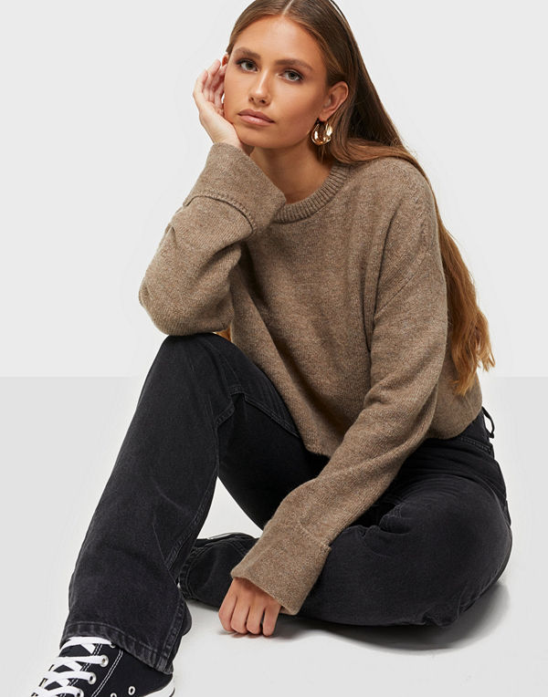 NLY Trend Cropped Folded Sleeve Knit