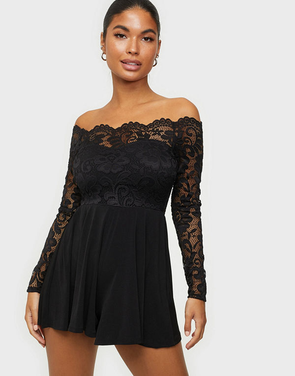 NLY One Off Shoulder Lace Playsuit