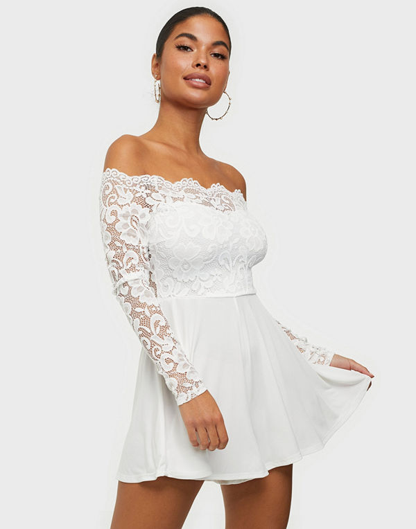 NLY One Off Shoulder Lace Playsuit