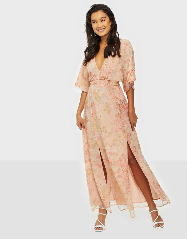 Glamorous V Neck Puffy Maxi Dress