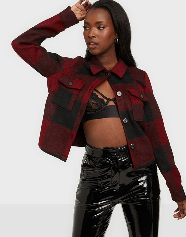 Only ONLLOU SHORT CHECK JACKET CC OTW