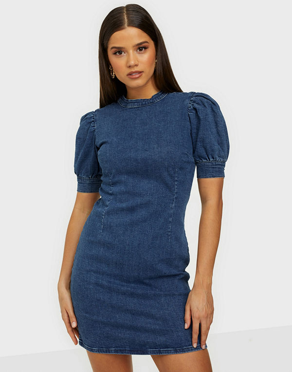 Only ONLINDY LIFE SS PUFF DNM DRESS DOT