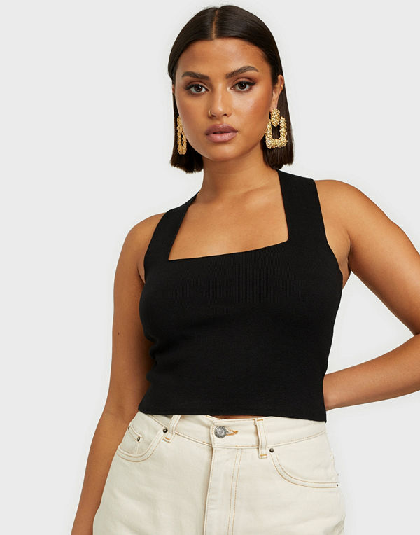 Y.a.s YASEMIL SL CROPPED KNIT TOP GOLDIG