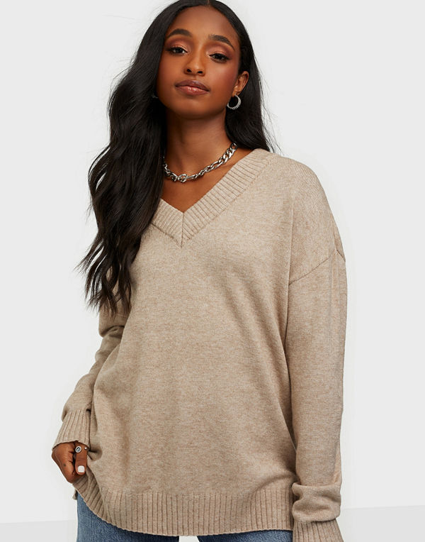 Vila VIRIL OVERSIZE V-NECK KNIT TOP - FA