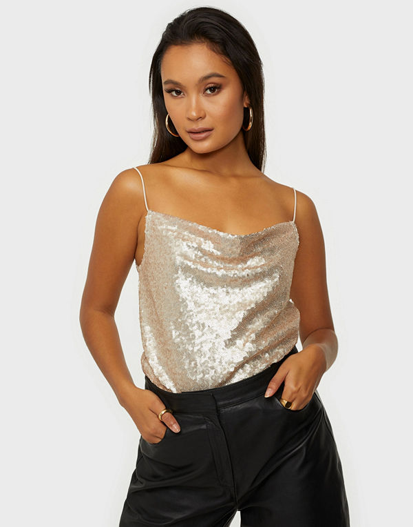 NLY Trend Draped Sequin Top
