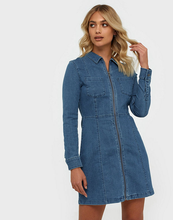 Noisy May NMLISA DENIM ZIP DRESS SU00MB BG NO