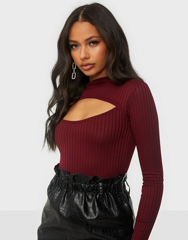 Parisian Rib Cut Out Long Sleeve Body