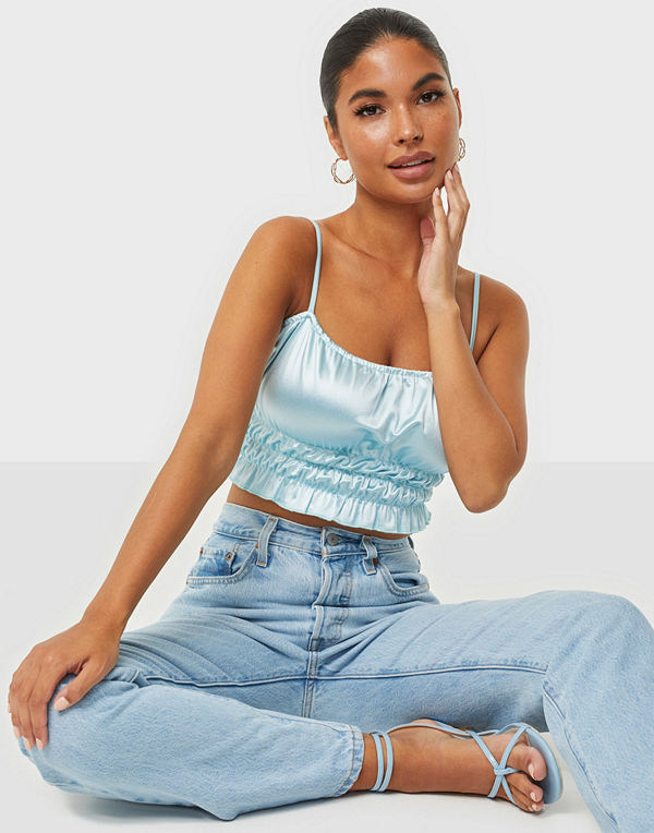 NLY One Satin Smock Crop Top