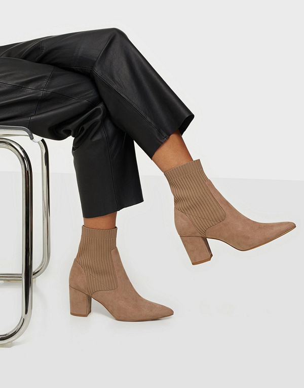 NLY Shoes Block Heel Knit Boot