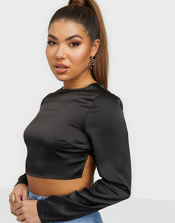 Missguided Open Back Long Sleeve Top