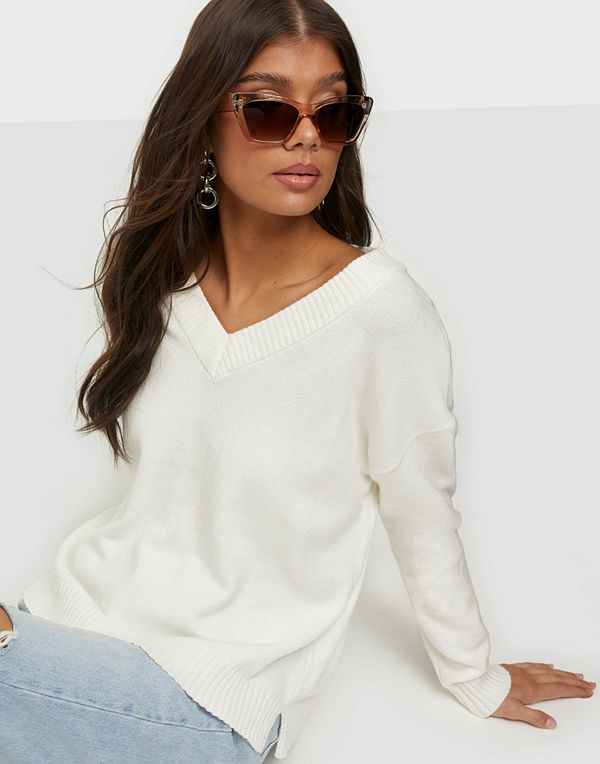 Vila VIRIL OVERSIZE V-NECK KNIT TOP - NO