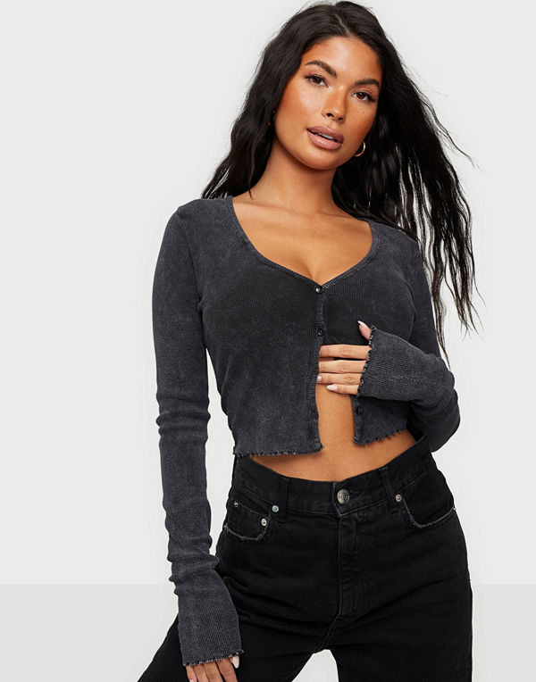 NLY Trend Washed Out Rib Top