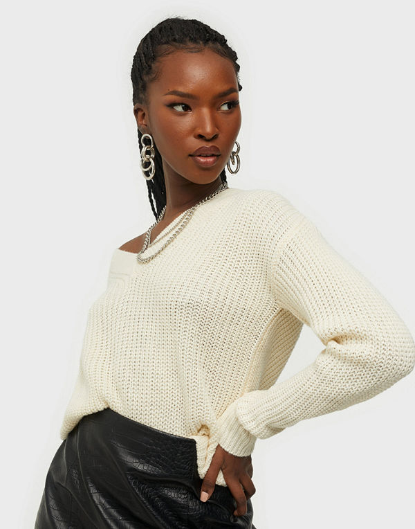 Jacqueline de Yong JDYNOLA JUSTY L/S V-NECK PULLOVER K