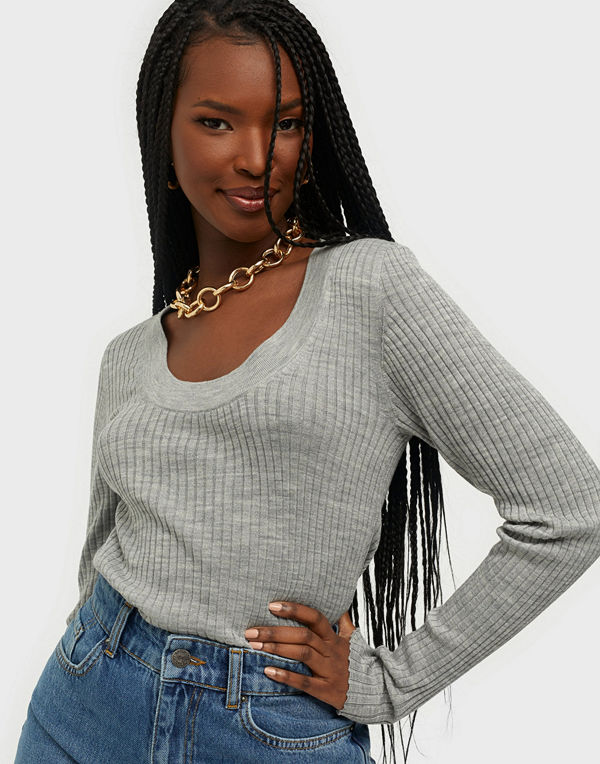 Selected Femme SLFCOSTA NEW LS KNIT DEEP U-NECK NO