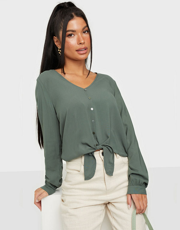 Only ONLNINA LIFE L/S TIE SHIRT NOOS WVN